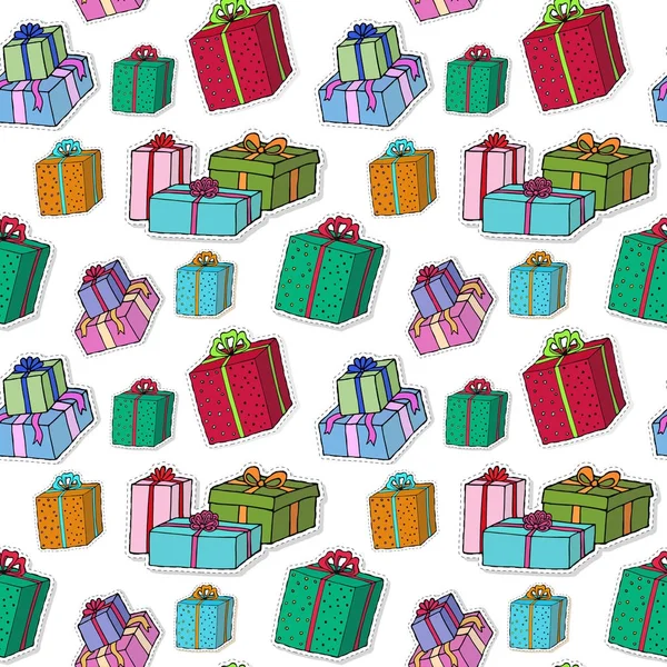 Weihnachtsgeschenk Boxen Muster. — Stockvektor