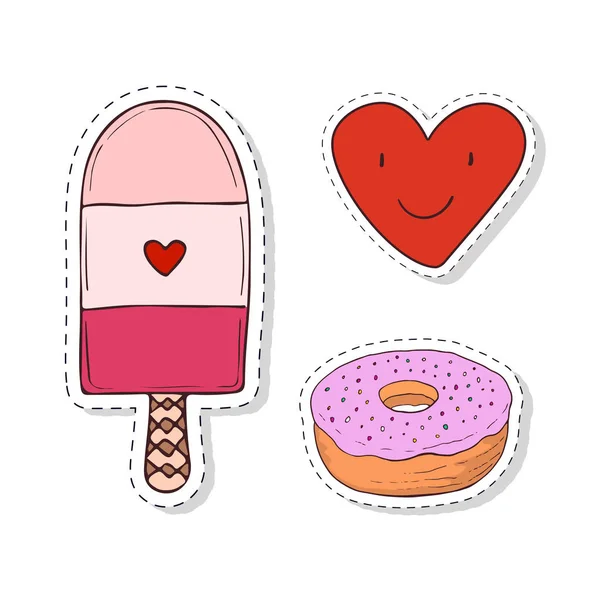 Elementos con dulces elementos femeninos . — Vector de stock