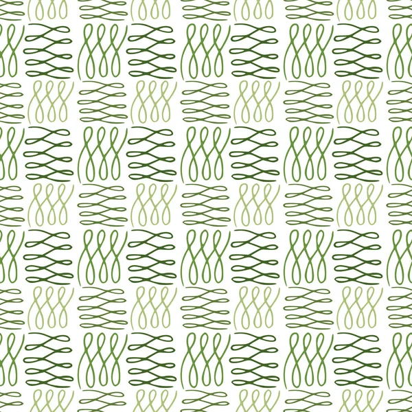 Modern seamless pattern in green colors. Linen repeat design. — Stock Vector