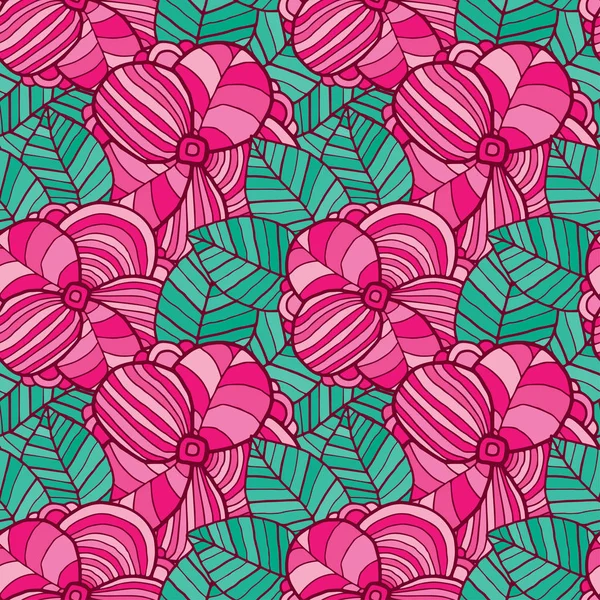 Ornamental floral pattern. Pink flower background. Illustration — Stock Vector