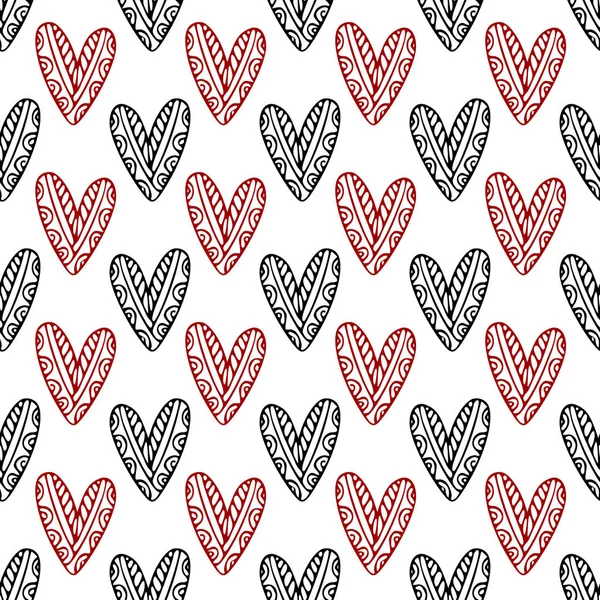 Ornamental Hearts Pattern Valentines Day Design Printable Textile Pattern — Stock Vector