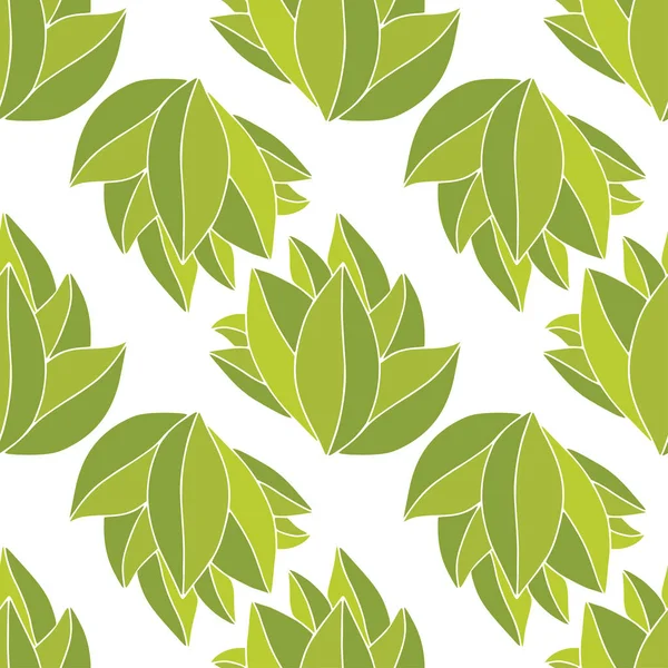 Nature Seamless Pattern Tropical Background Green Colors Printable Leaves Design — Stock Vector