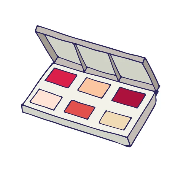 Paleta Maquillaje Cosmético Color Doodle Por Acaso Icono Vectorial Aislado — Vector de stock
