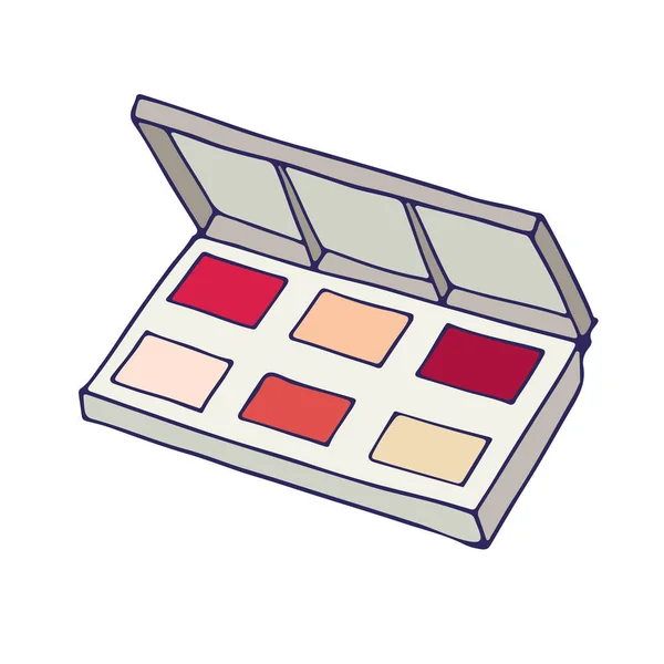 Paleta Maquillaje Cosmético Color Doodle Por Acaso Icono Vectorial Aislado — Archivo Imágenes Vectoriales