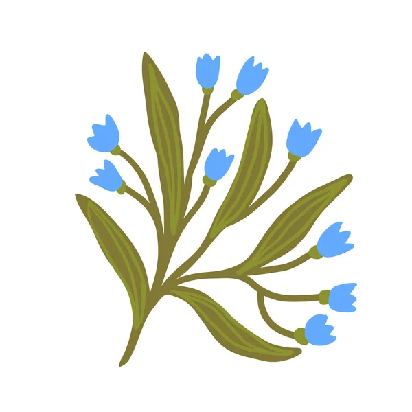 忘了我 不要花 室内花卉设计 标志设计中的蓝花隔离元素 — 图库矢量图片
