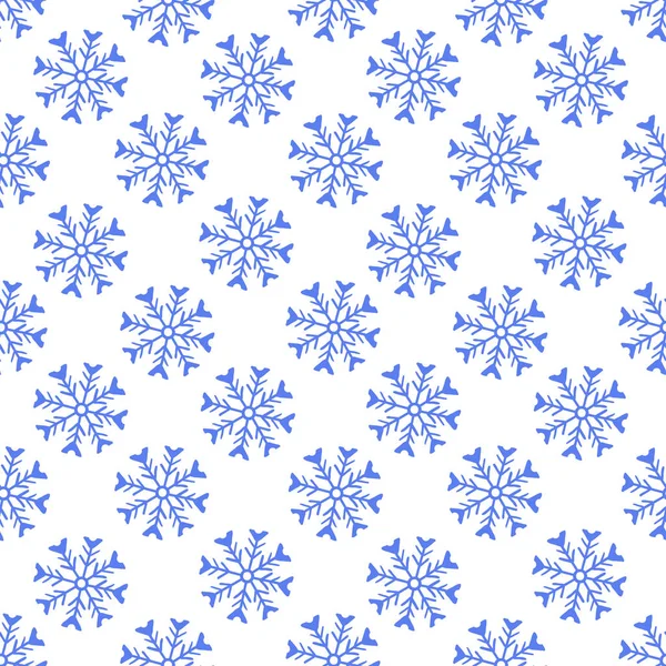 Schneeflocken Muster Winter Druckfähiges Design Für Web Hintergrund Blaue Schneeflocken — Stockvektor