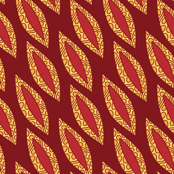 Розкішний Візерунок Червоно Жовтих Кольорах Дизайну Текстилю — стоковий вектор