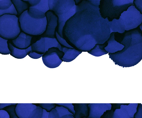 Niebieski Akwarelowy Tło Streszczenie Tekstury Atramentu Wnętrze Plakatu — Zdjęcie stockowe