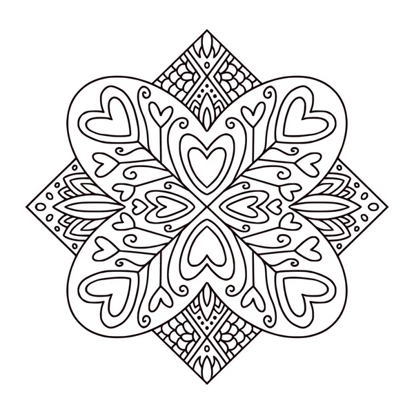 Mandala Design Créatif Coloriage Impression Intérieure — Image vectorielle