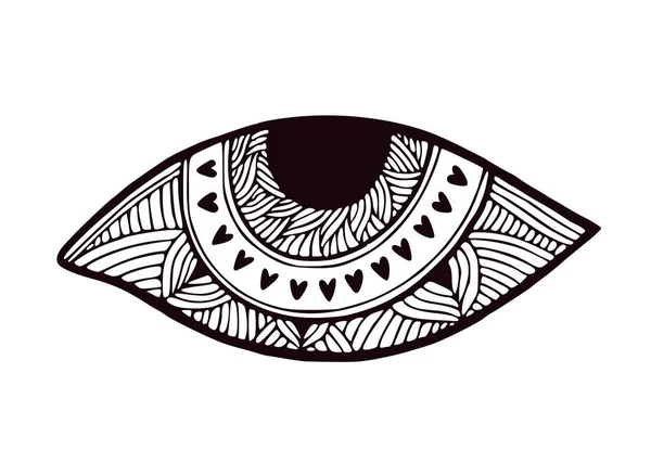 Oční Ilustrace Stylizované Tetování Návrh Koncepčního Tisku — Stockový vektor