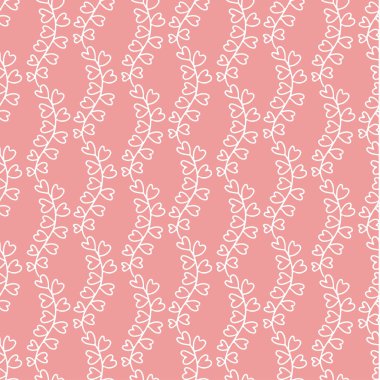 Çiçeksiz kalpler. Duvar kağıdı desen tasarımı.