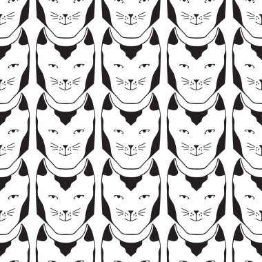 Kediler kusursuz desen. Çocuksu tekstil tasarımı