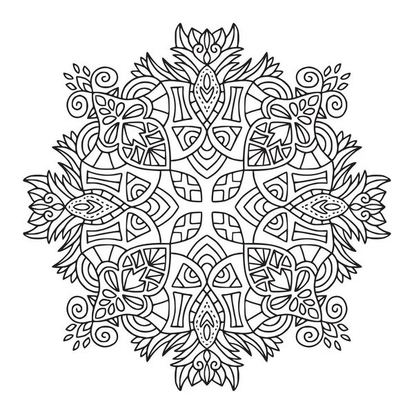 Mandala ornamental. Padrão de ornamento linear. Desenho de livro para colorir . —  Vetores de Stock