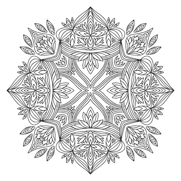 Mandala linéaire créatif. Coloriage livre page . — Image vectorielle