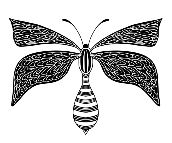 Πεταλούδα Διάνυσμα Εικονογράφηση Εκτυπώσιμη Shirt Σχεδιασμό Τατουάζ — Διανυσματικό Αρχείο