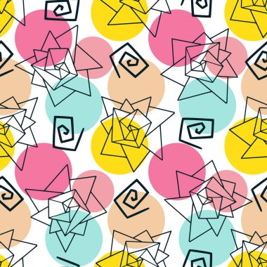 Geometrik renkli desen. Kutlama geçmişi. Moda tasarımı