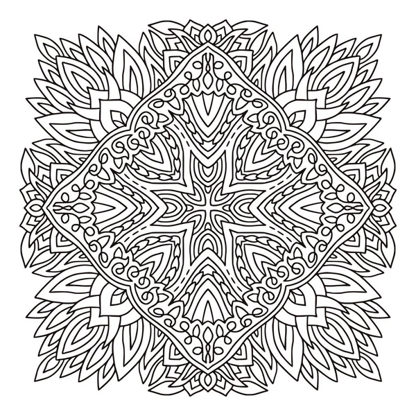 Mandala Florissent Design Coloriage Livre Page — Image vectorielle