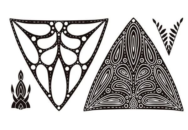 Pinza Tatuaje Diseño Impresión Geométrica — Vector de stock
