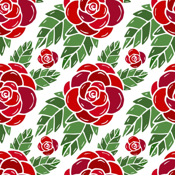 Patrón Rosas Flor Diseño Textil Papel Pintado — Vector de stock