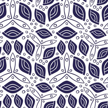 Kusursuz desenli folklorik süs. Kumaş veya duvar kağıdı için arka plan. Eski süslemelerle dekoratif tarzda tekrar eden desenler. Giysiler ve ketenler için tekstil tasarımı