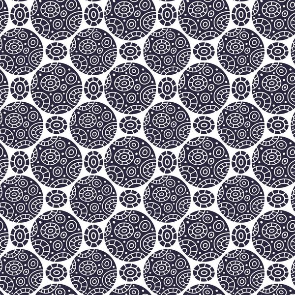 Bezešvé Vzor Monochromatické Kruhy Geometrické Ornamenty Pozadí Pro Design Tkanin — Stockový vektor