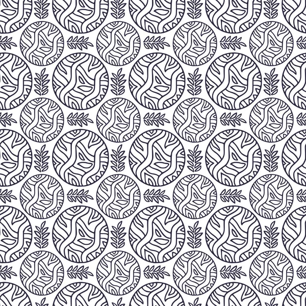 Bezešvý Vzor Kruhovým Lineárním Ornamentem Pozadí Pro Tkaniny Nebo Tapety — Stockový vektor