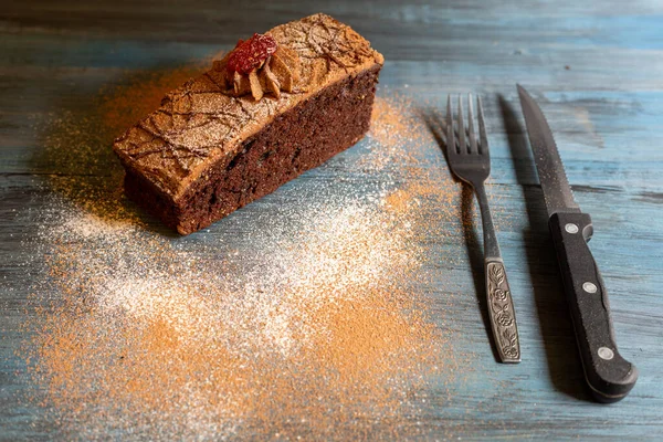 Pan Pastel Chocolate Café Para Una Mañana Con Mucha Felicidad — Foto de Stock