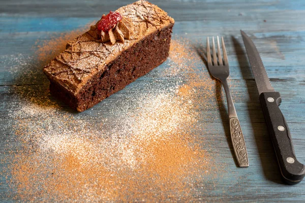 Хлеб Шоколадный Торт Кофе Утро Большим Счастьем Наслаждаться Людьми Которых — стоковое фото