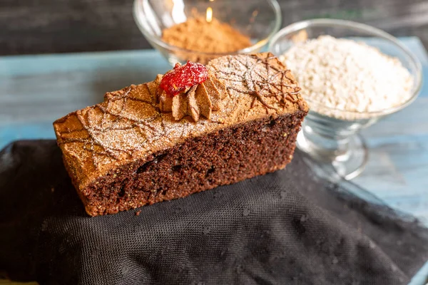 Pan Pastel Chocolate Café Para Una Mañana Con Mucha Felicidad — Foto de Stock