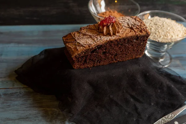 Pan Pastel Chocolate Café Para Una Mañana Con Mucha Felicidad — Foto de Stock