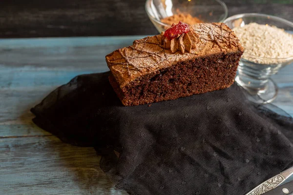 Pan Pastel Chocolate Café Para Una Mañana Con Mucha Felicidad — Foto de Stock