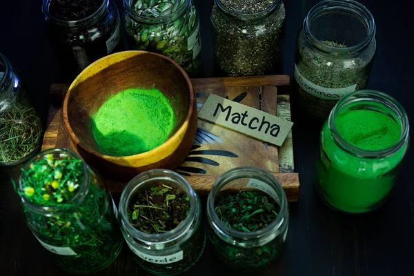 Matcha Chá Verde Chá Para Saúde Das Pessoas — Fotografia de Stock