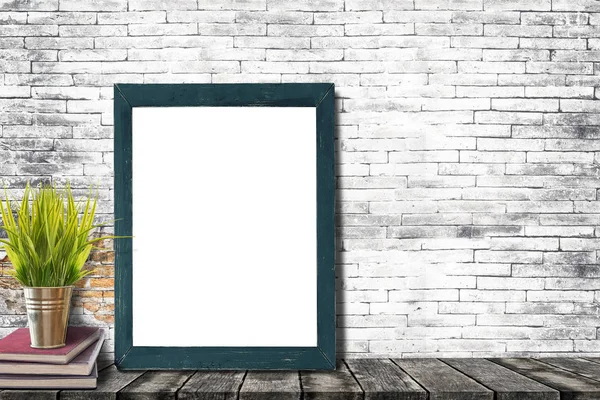 Poster veya ile kitap ve houseplant eski w üzerinde yukarı alay