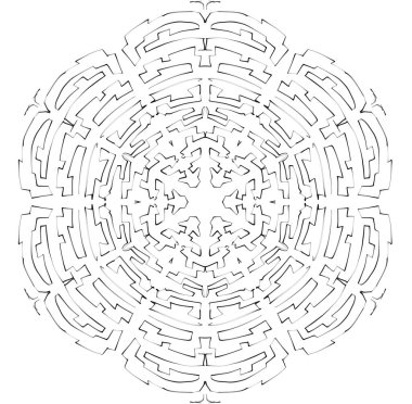 El çizimi, baştan savma siyah beyaz mandala çizimi. Güzel, baştan savma kalem çizimi..