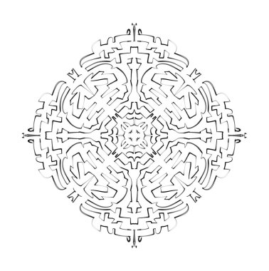 El çizimi, baştan savma siyah beyaz mandala çizimi. Güzel, baştan savma kalem çizimi..