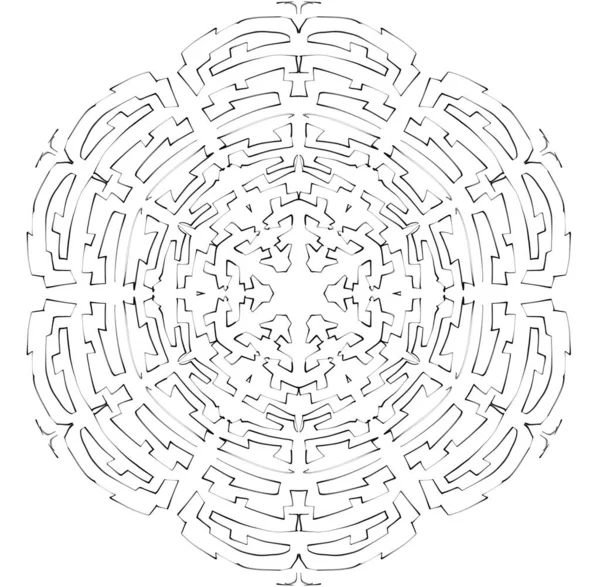 Hand Drawn Sketchy Black White Mandala Drawing Beautiful Sloppy Felt — Stock Photo, Image