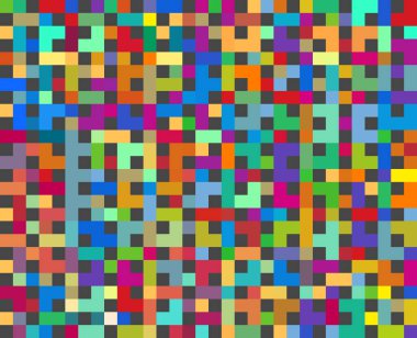 Soyut renkli retro piksel kare 8 bit mozaik arkaplan. Basit klasik bilgisayar oyunu pikseli. Taneli ses efekti.