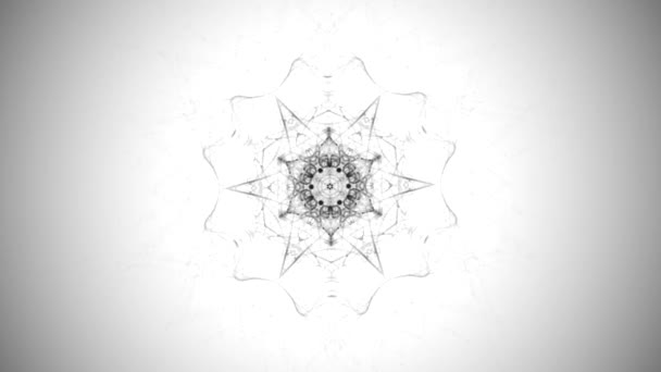 Meditative Mandala Kaleidoskopanimation Minimalistische Muster Schwarz Und Weiß — Stockvideo