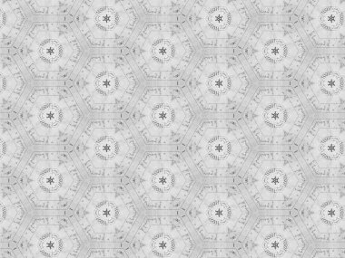 El çizimi, üçgenler ve dairelerle soyut duvar kâğıdı arka plan deseni. Hassas retro siyah beyaz arkaplan illüstrasyonu.