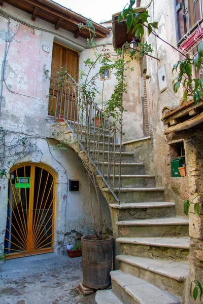 Città Calcata Vechhia Italia Una Giornata Sole — Foto Stock