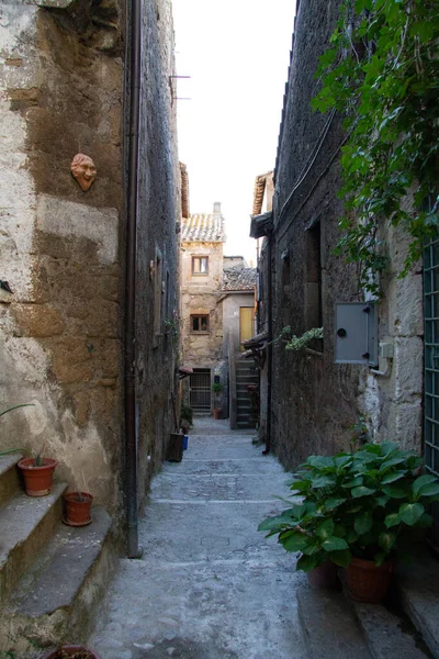 Città Calcata Vechhia Italia Una Giornata Sole — Foto Stock