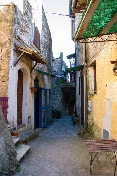 Città Calcata Vechhia Italia Una Giornata Sole — Foto Stock