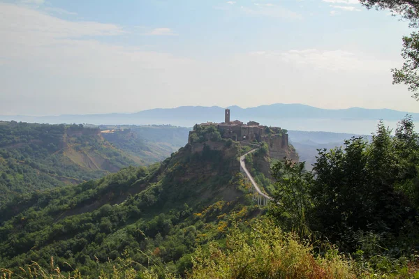 Villaggio Bagnoregio Villaggio Isolato Che Non Può Essere Raggiunto Auto — Foto Stock