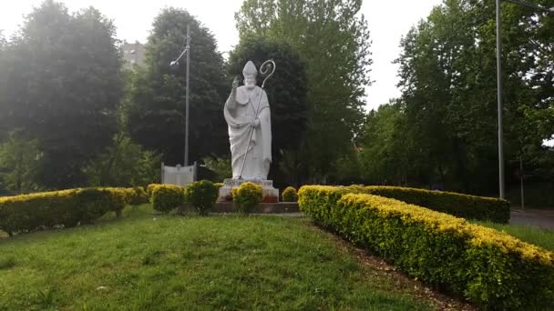 Terni Italia Maggio 2020 Statua San Velentino Patron Degli Amori — Video Stock