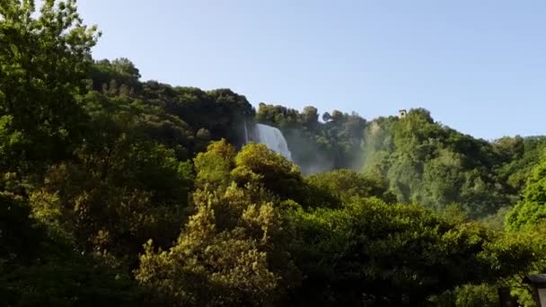 Marmore Waterval Hoogste Europa Umbria Gefilmd Het Onderste Park — Stockvideo