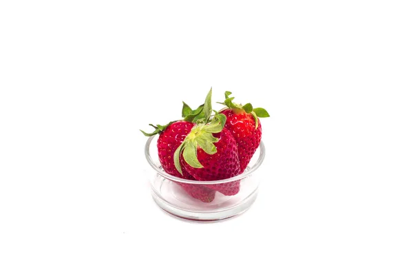 Erdbeeren Isoliert Weißer Hintergrund — Stockfoto