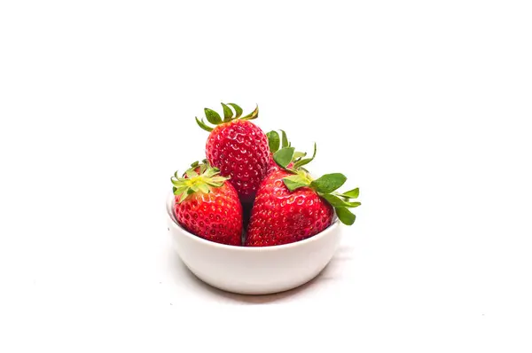 Erdbeeren Isoliert Weißer Hintergrund — Stockfoto