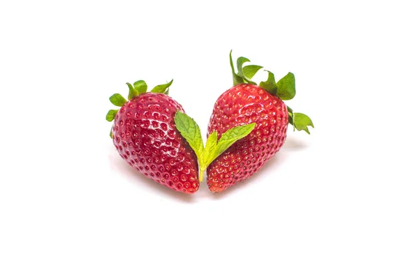 Erdbeeren Isoliert Weißer Hintergrund — Stockfoto