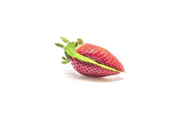 Erdbeer Sandwich Isoliert Weißer Hintergrund — Stockfoto