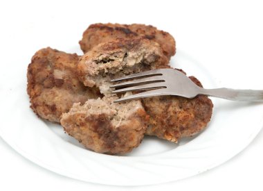 Beyaz arka planda et doğra